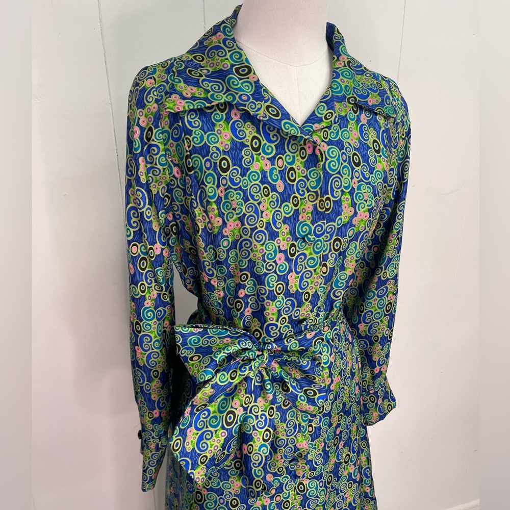 Vintage 1960’s Vera Maxwell Silk Shirt Dress silk colorful statement